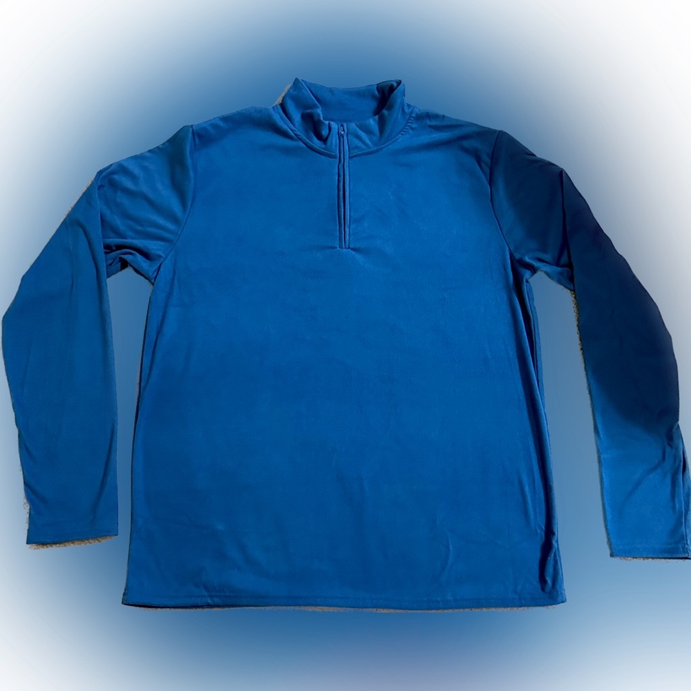 MENs MICRO FLEECE BLUE QTR HALF ZIP PULLOVER SWEATER SHIRT SWEATSHIRT 2XL SOFT